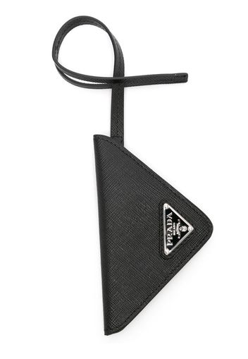 Prada triangle logo luggage tag - Schwarz