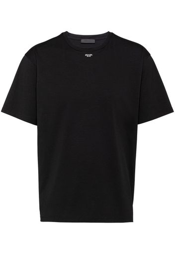 Prada T-Shirt mit Logo-Print - Schwarz