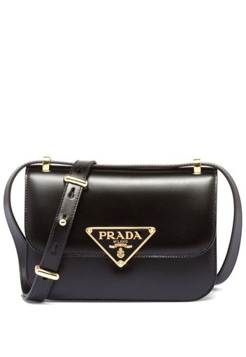 Prada Emblème leather shoulder bag - Schwarz