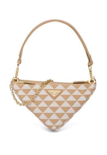 Prada Symbole triangle-logo shoulder bag - Nude