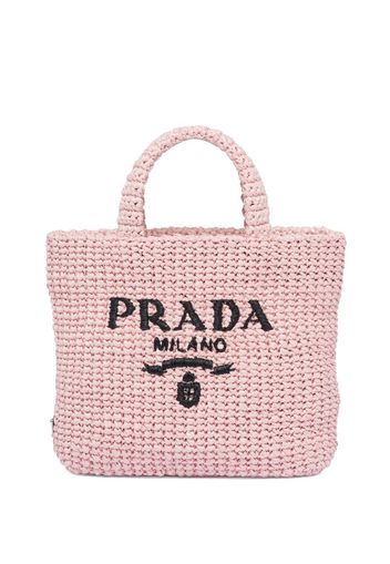 Prada Shopper aus Bast - Rosa