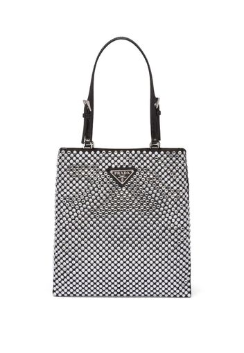 Prada crystal-embellished satin tote bag - Schwarz