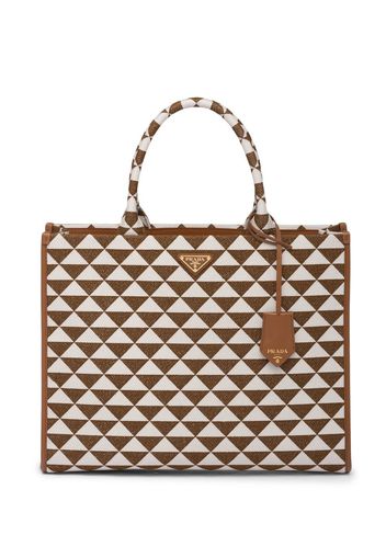 Prada Großer Jacquard-Shopper - Braun