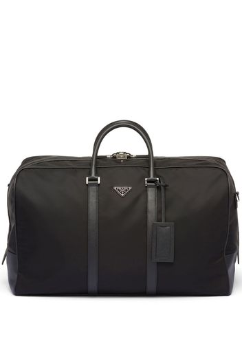 Prada logo-patch duffle bag - Schwarz