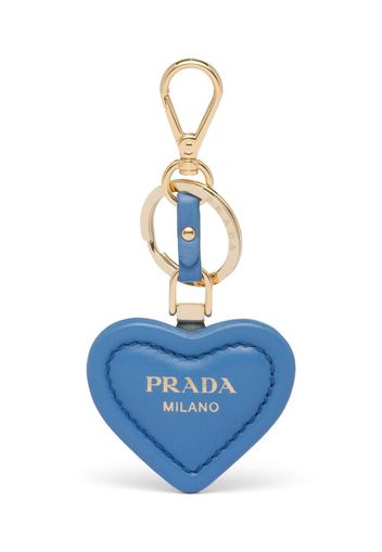 Prada heart-shaped leather keyring - Blau