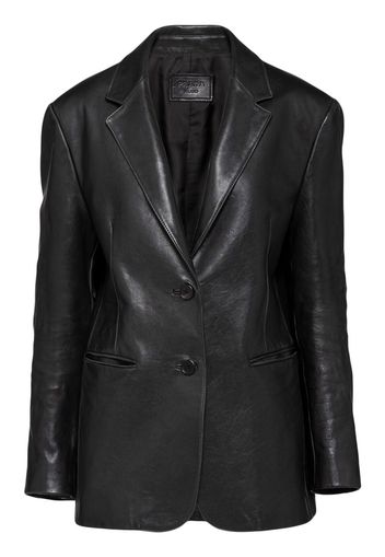 Prada single-breasted leather jacket - Schwarz