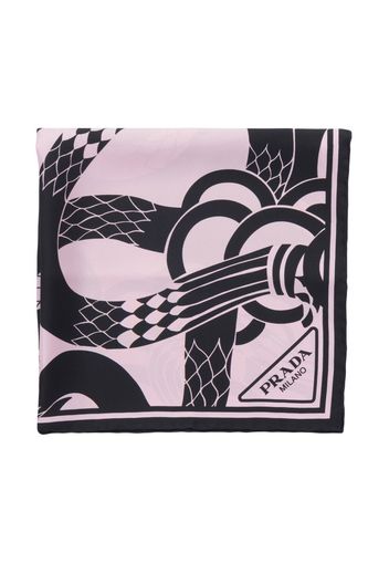 Prada silk graphic-print scarf - Rosa