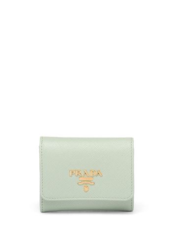 Prada leather logo-detail wallet - Grün