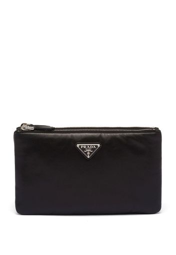 Prada triangle-logo dividable pouch - Schwarz