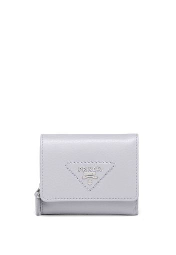 Prada logo-plaque leather purse - Grau