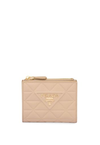 Prada Jacquard-Portemonnaie mit Logo - Nude