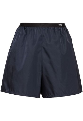 Prada logo-waist re-nylon shorts - Blau