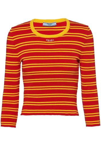 Prada Gestreiftes Sweatshirt - Rot