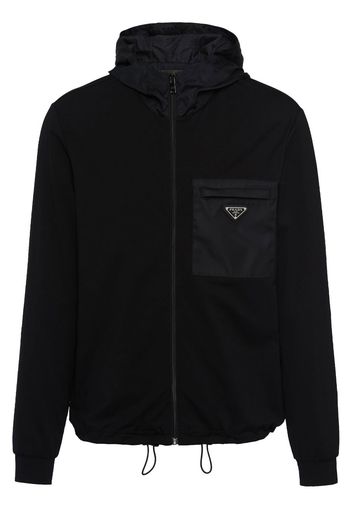 Prada Technical cotton and nylon hoodie - Schwarz