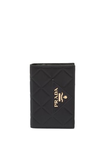 Prada triangle-embossed logo-plaque wallet - Schwarz