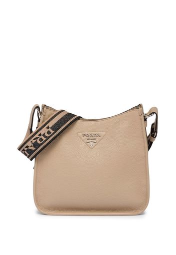 Prada triangle-logo hobo shoulder bag - Nude