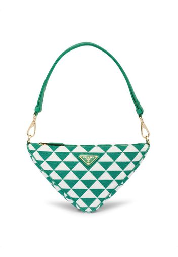 Prada triangle-logo embroidered mini bag - Grün
