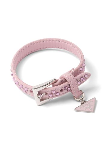 Prada crystal-embellished suede bracelet - Rosa