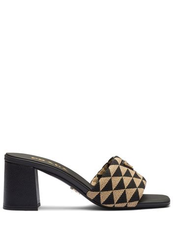 Prada embroidered sandals - Schwarz