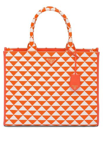 Prada embroidered tote bag - Orange