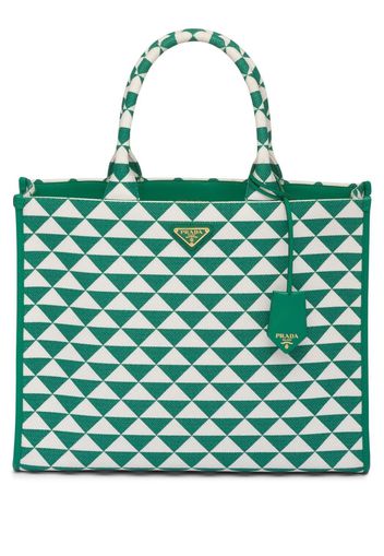 Prada embroidered tote bag - Grün