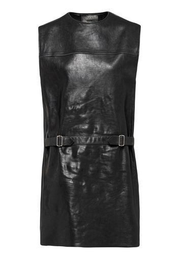 Prada sleeveless leather mini dress - Schwarz