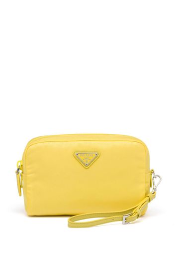 Prada triangle-logo makeup bag - Gelb