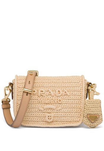 Prada Schultertasche aus Bast - Nude