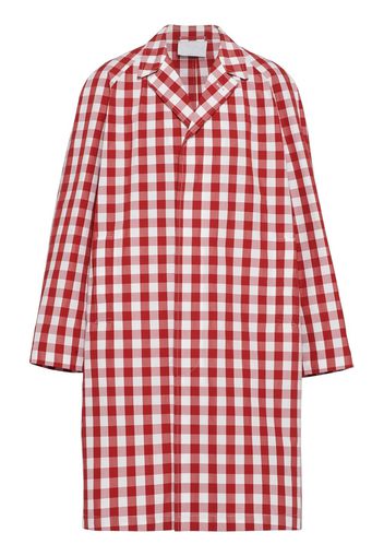 Prada gingham-check cotton coat - Weiß