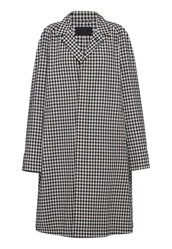 Prada gingham-check cotton coat - Weiß