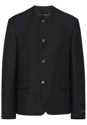 Prada collarless wool tailored jacket - Schwarz