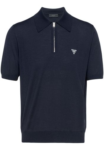 Prada half-zip wool polo shirt - Blau