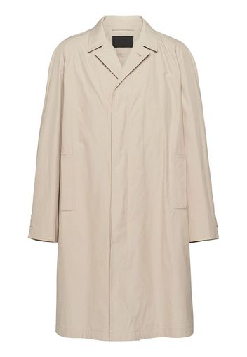 Prada single-breasted cotton overcoat - Nude