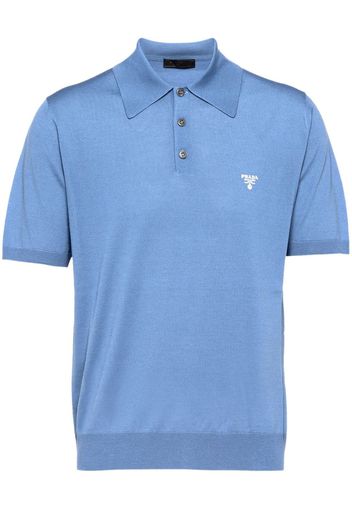 Prada logo-print polo shirt - Blau