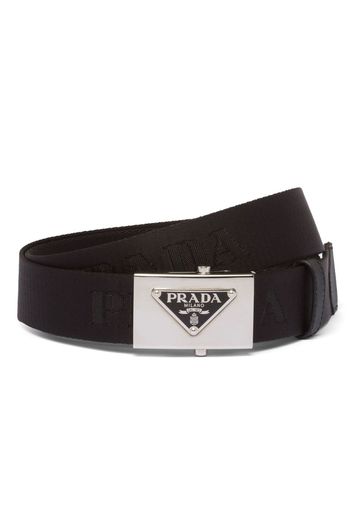 Prada triangle-logo buckle belt - Schwarz