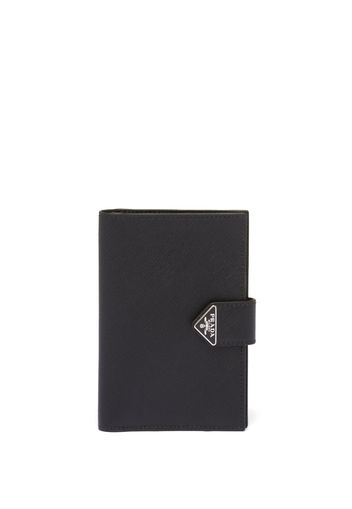 Prada Saffiano and leather passport holder - Schwarz