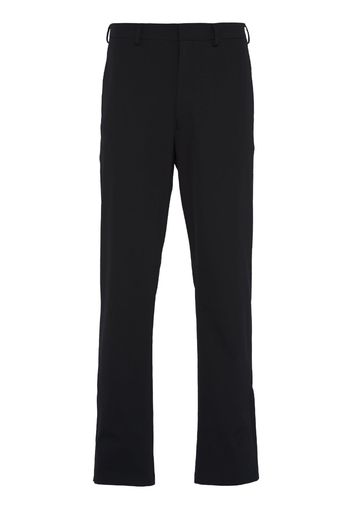 Prada triangle-logo stretch straight trousers - Schwarz