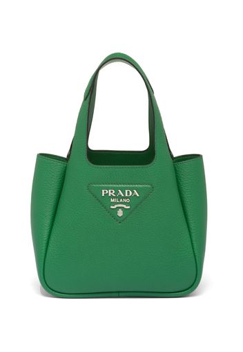 Prada logo-plaque tote bag - Grün