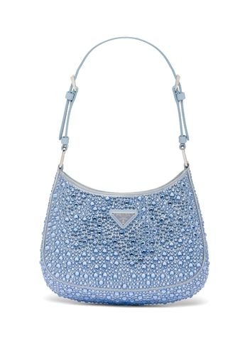 Prada Cleo Schultertasche mit Kristallen - Blau