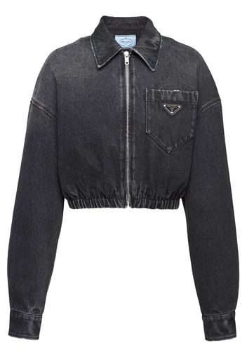 Prada denim blouson jacket - Schwarz