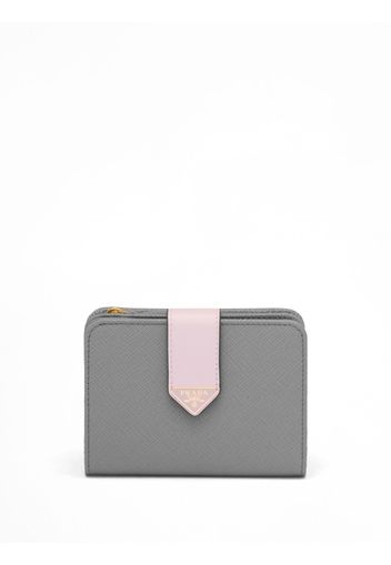 Prada Small Saffiano leather wallet - F0BP9 Slate Gray/Alabaster Pink