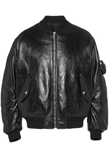 Prada Nappa leather bomber jacket - Schwarz