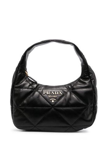 Prada logo-plaque tote bag - Schwarz