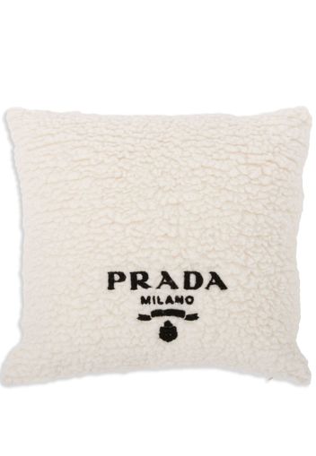 Prada faux-fur cashmere wool pillow - Weiß