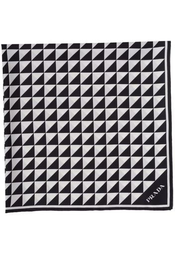 Prada printed silk twill scarf - Schwarz