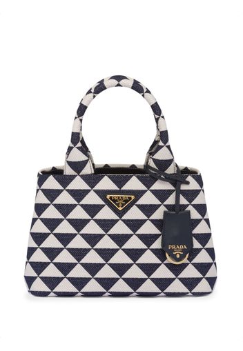 Prada Prada Symbole embroidered tote bag - Blau