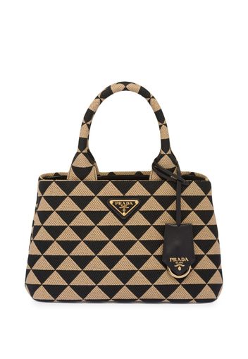 Prada Prada Symbole embroidered fabric bag - Nude