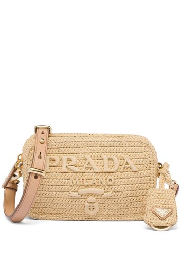 Prada Schultertasche aus Bast - Nude