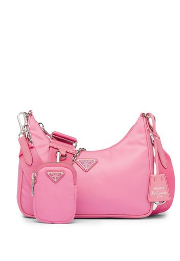 Prada Schultertasche mit Logo-Schild - Rosa