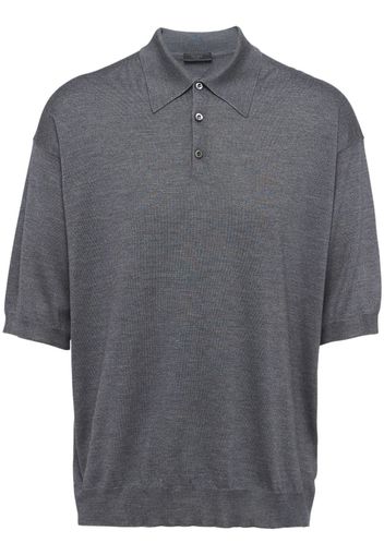 Prada silk short-sleeve polo shirt - Grau